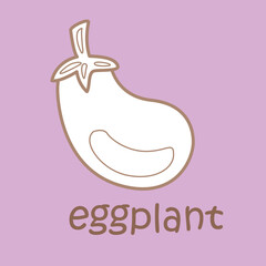 Alphabet E for Eggplant Digital Stamp