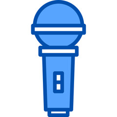 Obraz na płótnie Canvas Microphone blue outline icon