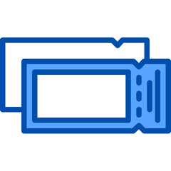 Ticket blue outline icon
