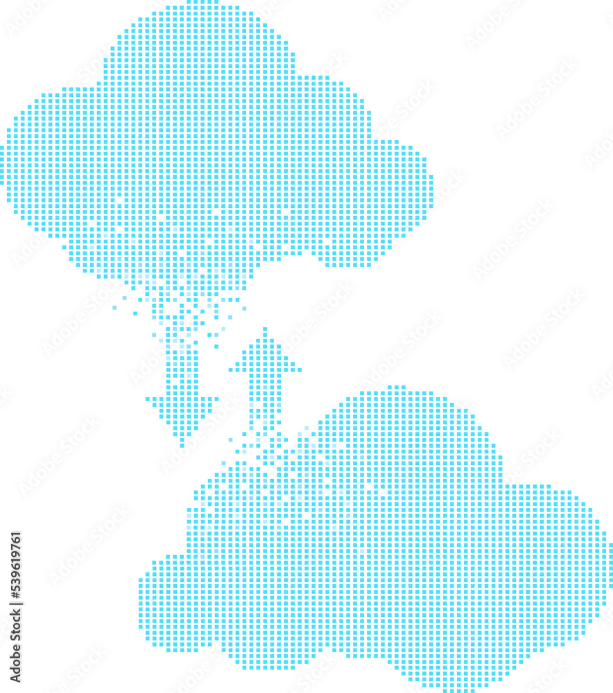Leinwandbilder cloud computing network technology pixel graphic style. concept of cloud server, storage and data tr