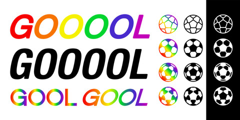 Fototapeta premium GOALゴールのタイトル文字テキスト、ベクターイラスト素材