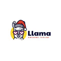 Fototapeta na wymiar Vector Logo Illustration Llama Simple Mascot Style
