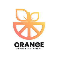 Vector Logo Illustration Orange Gradient Colorful Style