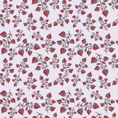 seamless pattern with red leaf