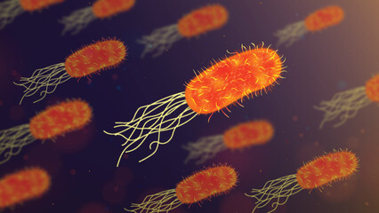 Vector Illustration of a Microscopic Bacteria