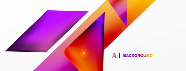 Dynamic 3d geometric abstract background. Triangles and other simple forms composition. Vector Illustration For Wallpaper, Banner, Background, Card, Book Illustration, landing page