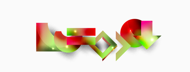 Dynamic composition, shiny geometric shapes abstract background. Trendy techno business template for wallpaper, banner, background or landing