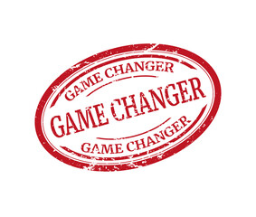 game changer round red grunge stamp