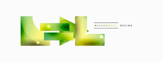 Obraz premium Dynamic composition, shiny geometric shapes abstract background. Trendy techno business template for wallpaper, banner, background or landing