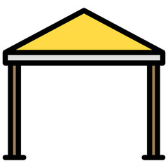 Tent blue outline icon