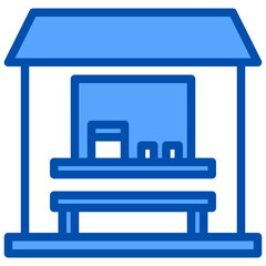 Stores blue outline icon