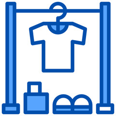 T shirt store blue outline icon
