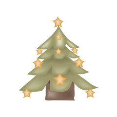 christmas tree gold stars