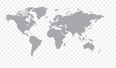Fototapeta na wymiar map of world on transparent background 