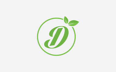 Fresh nature and healthy leaf logo design image with the letter and alphabets. Green leaf and eco logo icon design