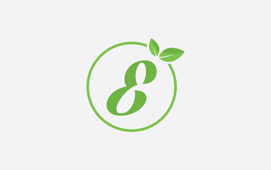 Fresh nature and healthy leaf logo design image with the letter and alphabets. Green leaf and eco logo icon design