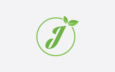 Fresh nature and healthy leaf logo design image with the letter and alphabets. Green leaf and eco logo icon design