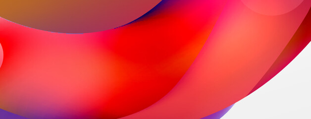 Fluid abstract background. Liquid color gradients composition. Round shapes and circle flowing design for wallpaper, banner, background or landing