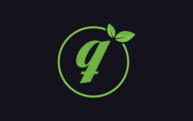 Fresh nature and healthy leaf logo design image with the letter and alphabets. Green leaf and eco logo icon design