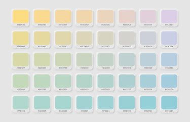 Set of Gradient palette example. Color trend for fashion designers, fashion business, garments, cloths and color companies. Color swatches in RGB HEX.
