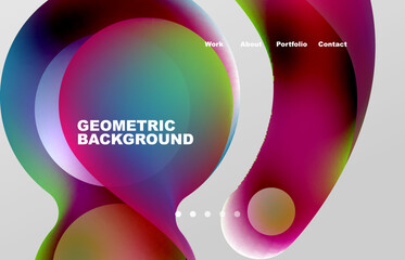 Abstract liquid background for your landing page design. Web page for website or mobile app wallpaper