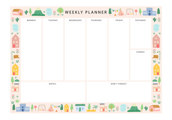 cute city weekly planner template