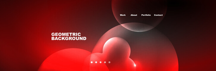 Shiny neon circles and bubbles, dark abstract background with blurred magic neon light, wallpaper design