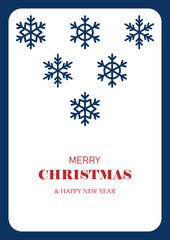 a simple Merry Christmas and New Year card with snowflakes