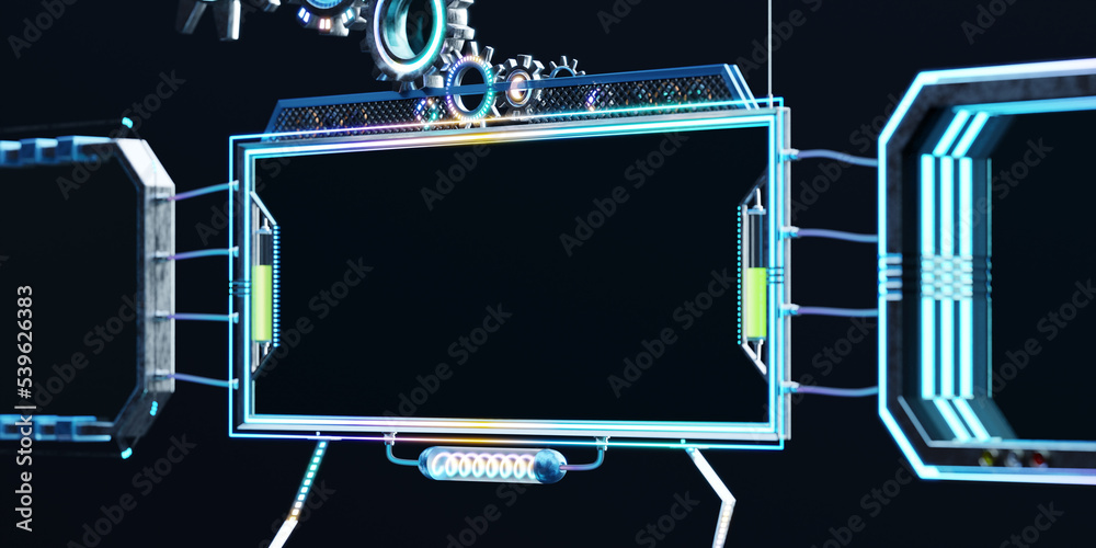 Poster tech user interface template for a smart business