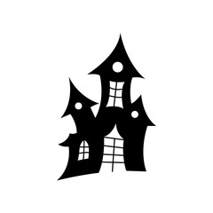 Halloween scary witch house vector. Halloween haunted house clipart.	
