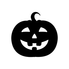 Halloween pumpkin head isolated on white background.