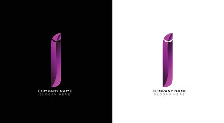 Gradient minimal I letter logo template