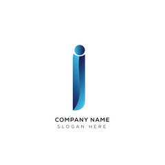 Gradient minimal I letter logo template