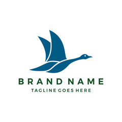 flying goose logo design template