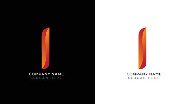 Gradient minimal I letter logo template