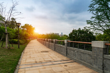 walkway in the modern city