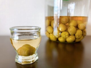 glass of plum wine