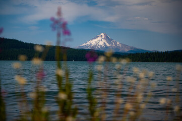 mountain and lake