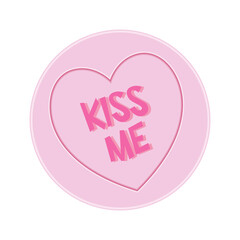 Loveheart Sweet Candy - KIss Me Message vector Illustration