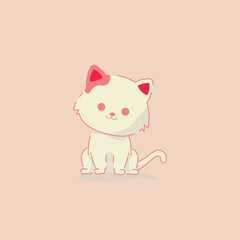 cat vector design, cute cat vector design, editable stroke. cat design vector for mascot