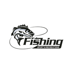Fishing logo design template illustration. Sport fishing Logo
