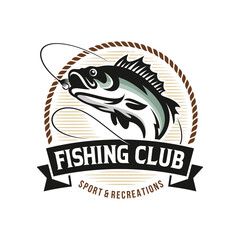 Fishing logo design template illustration. Sport fishing Logo