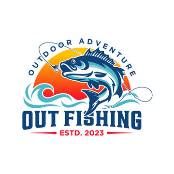 Fishing logo design template illustration. Sport fishing Logo