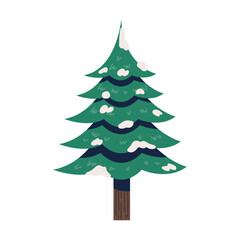 christmas tree and snow