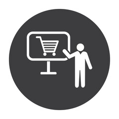 Shopping monitor vector icon