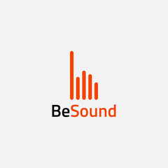 Music streaming application logo with spectrum shape and letter B.