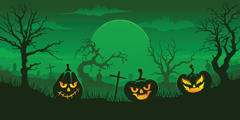 Halloween spooky cartoon illustration vector
