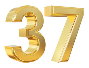 Obraz premium 3d number 37 gold