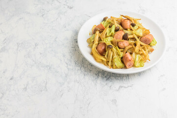 ウインナーと野菜のカレー炒め