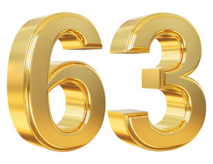 Obraz premium 3d number 63 gold